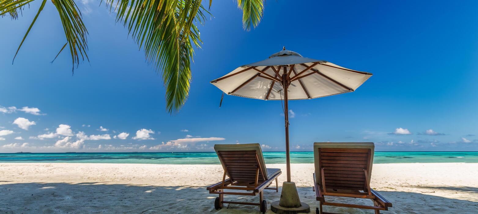 Sunny nature beach landscape representing weekend relaxation